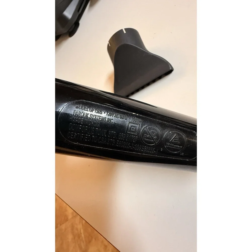 CHI Pro Low EMF Hair Dryer GF1505 1500W Black w Concentrator Tested